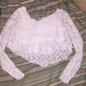 Long sleeved see through crop top